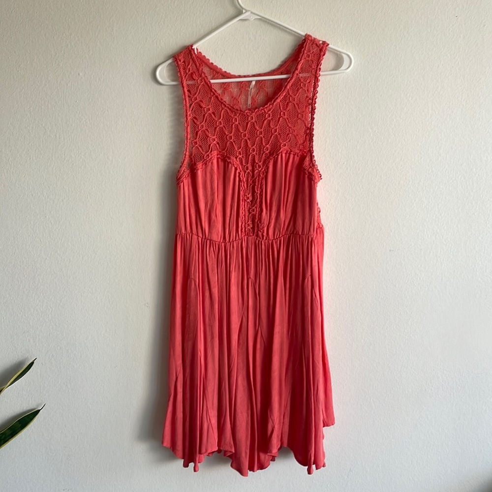 Free people summer dress. Lightly worn with crochet top and back.